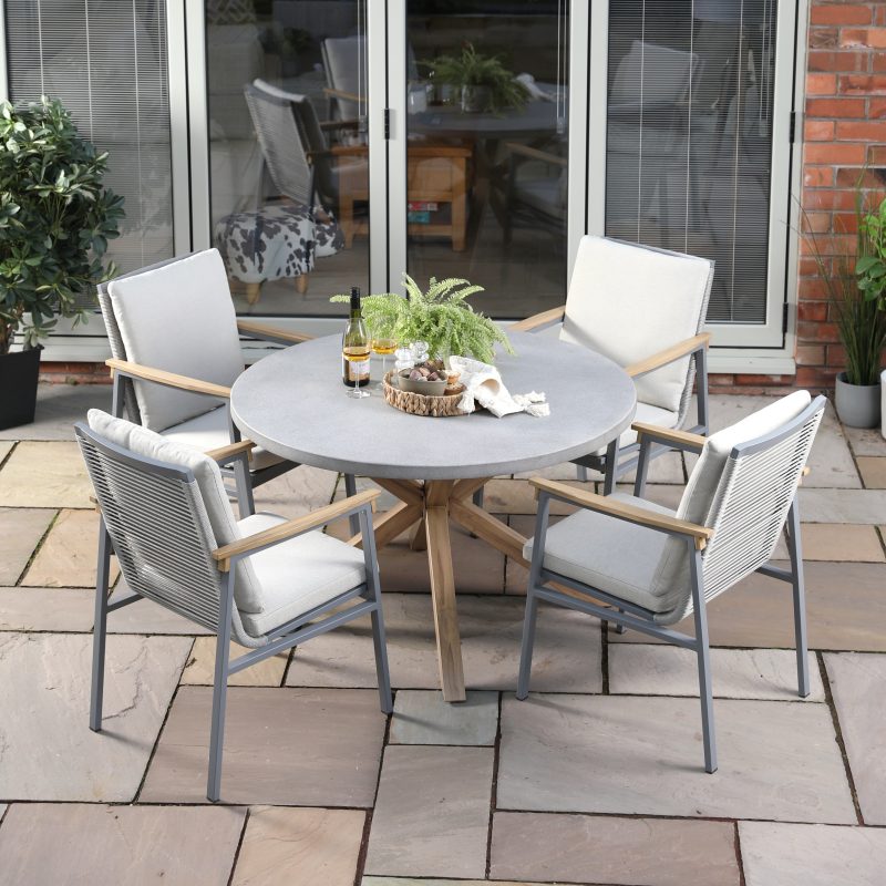 Polperro 4 seat round dining set - Image 2