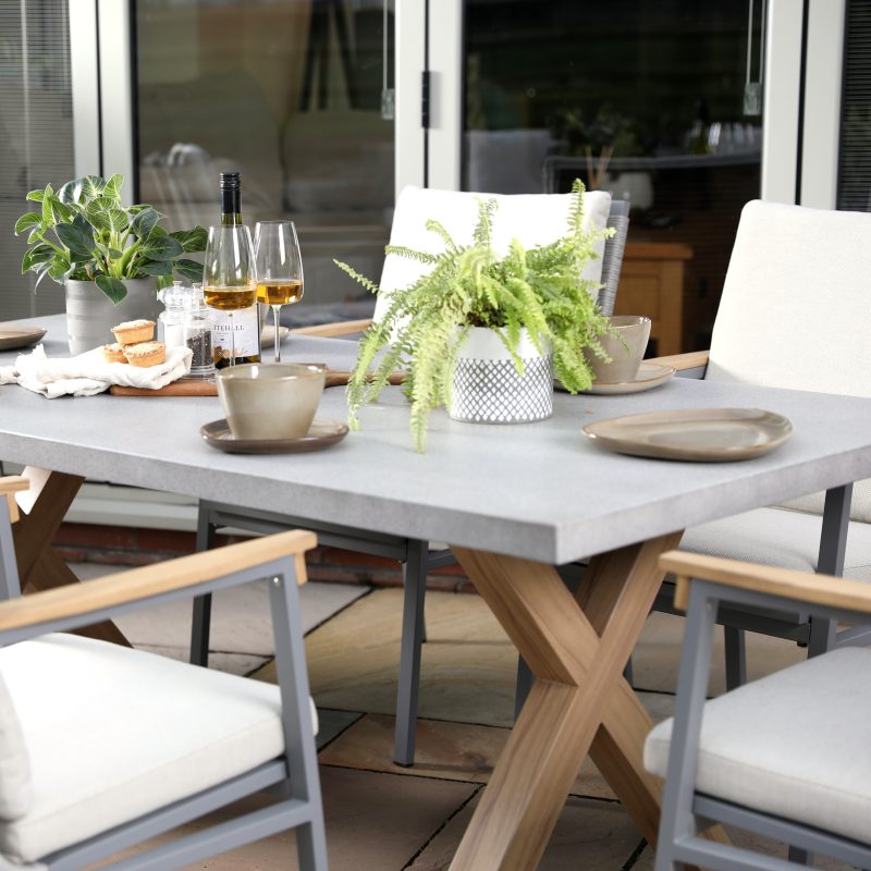 Polperro 6 seat rectangular dining set - Image 2