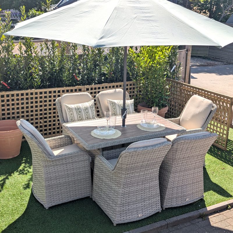 Hemsby 6 seat rectangular dining set - Image 4